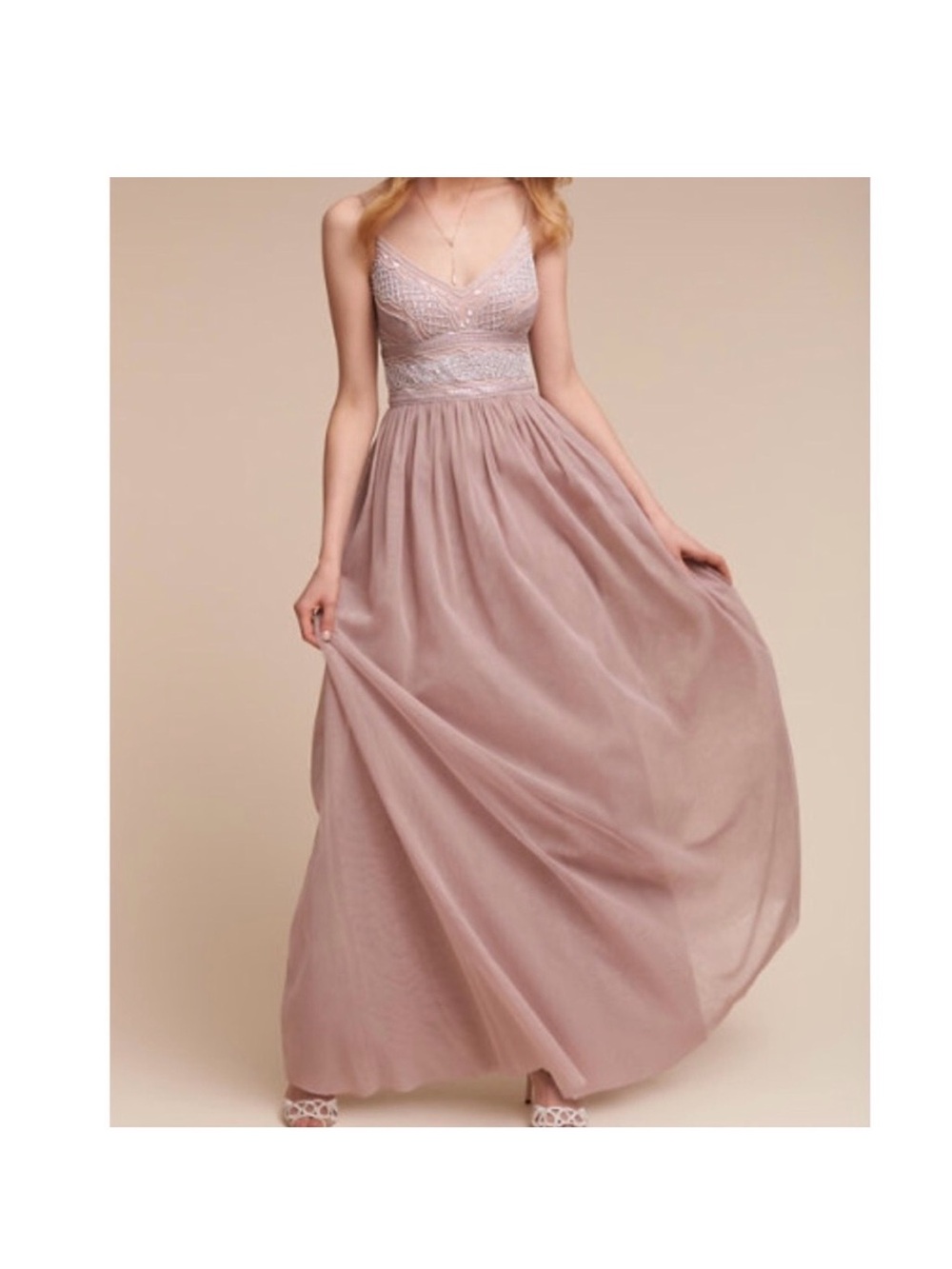 NWOT BHLDN Adrianna Papell Aida
Dress in Dusty Pink